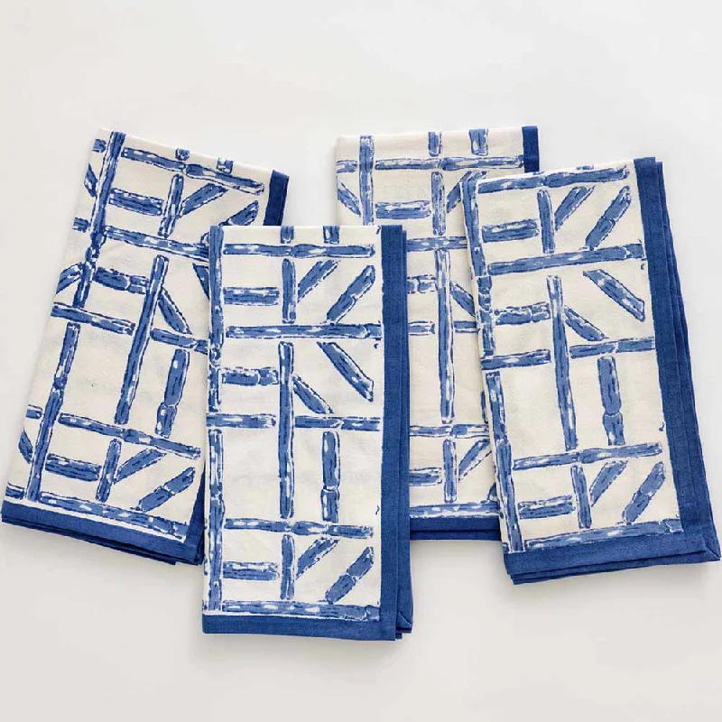 Elegant blue dinnerware sets-Blue Bamboo Napkin | Set of 4