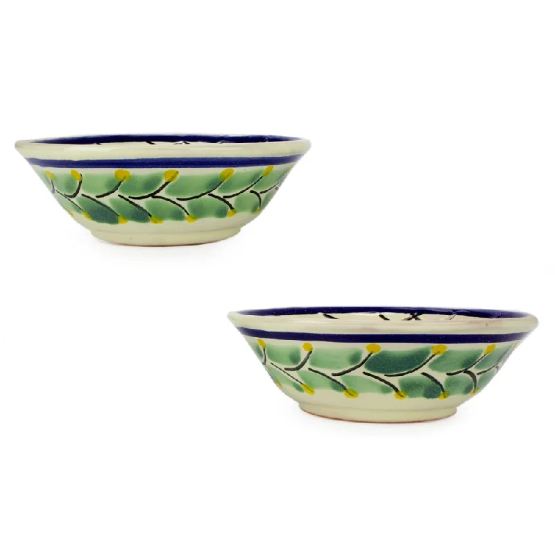 Funny quote dinner plates-Handmade Set of 2 Majolica Ceramic 'Pi atas' Bowls (Mexico)