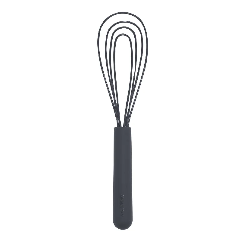 Dishwasher-safe glass bowls-Platinum Silicone Flat Whisk | Gray