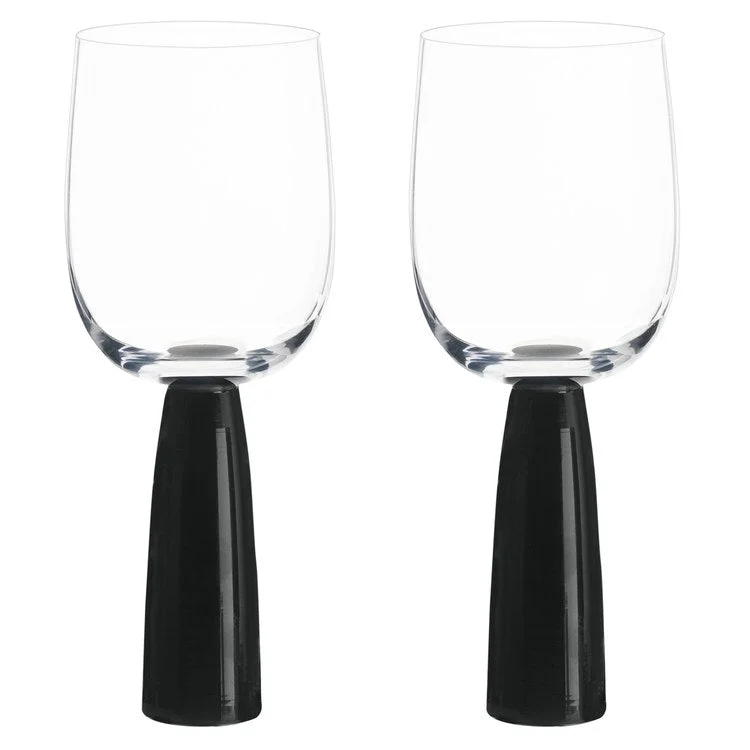 Retro enamel camping cups-Oslo Wine Glasses Set of 2 - Black