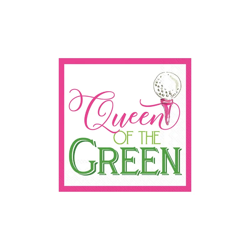 Handcrafted clay dessert plates-Queen of the Green Golf Dessert Napkins 20ct