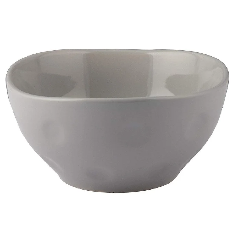 Dishwasher-safe glass bowls-Melange Stoneware Irregular Shape Collection 22 oz Bowls, Grey, Set of 6