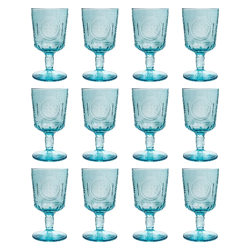 Frosted glass drinking cups-320ml Romantic Wine Glasses - Pack of 12 - By Bormioli Rocco