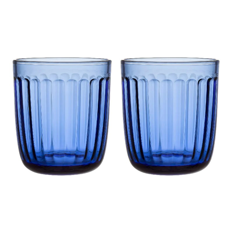 Luxury crystal wine tumblers-iittala Raami Ultramarine Blue Tumbler (Set of 2)