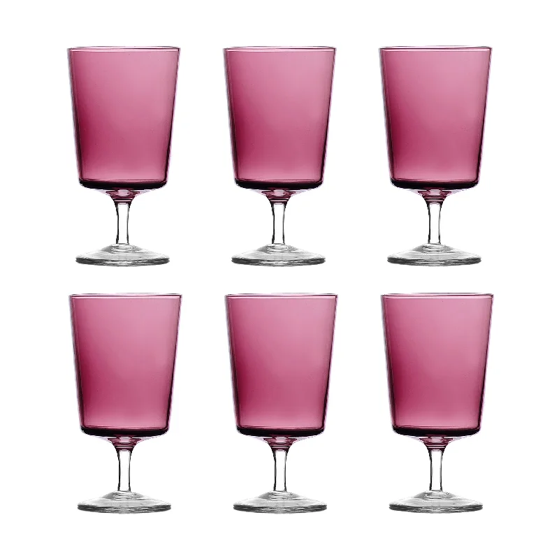 Matte black ceramic cups-Set of 6 Ichendorf Milano Violet Stemmed Wine Glass