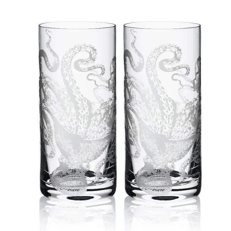 Glittery plastic tumblers-Lucy Highball Glasses