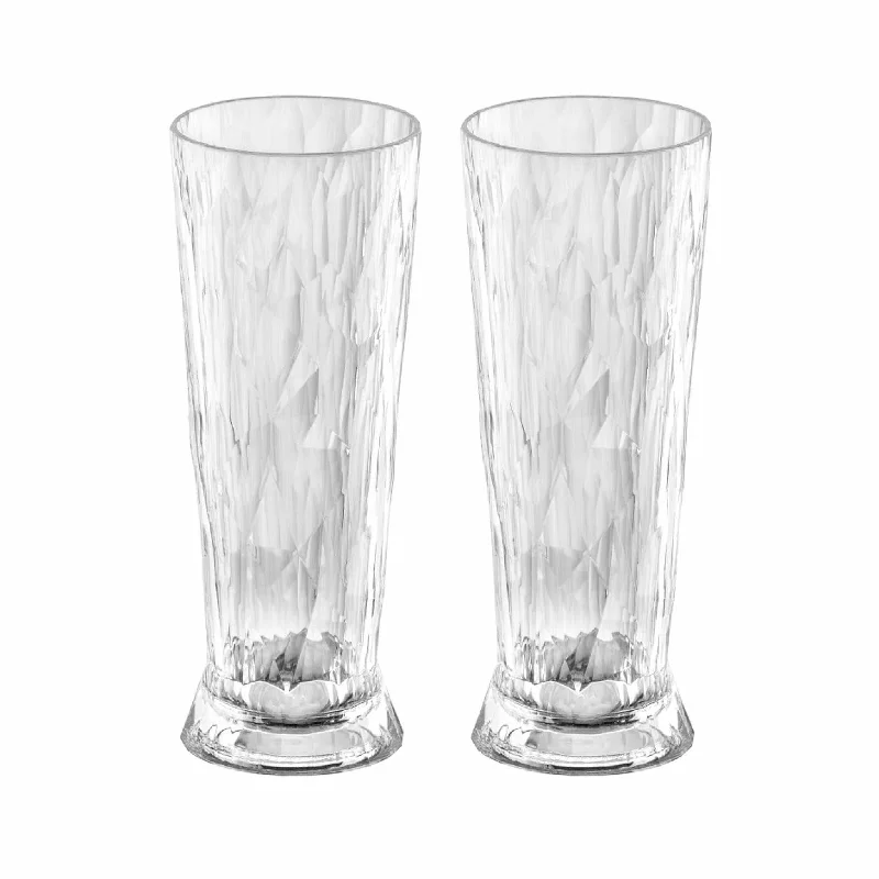 Lightweight aluminum travel mugs-Koziol Large 'Unbreakable Glass' Beer Glasses, Set of 2