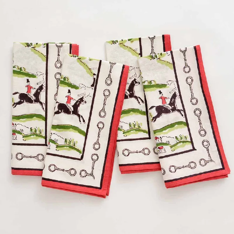 Funny quote dinner plates-Hunt Scene Napkin | Set of 4