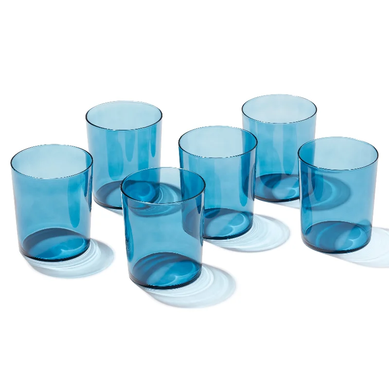 Durable plastic cups for kids-Stackables Blue Tall Glasses, Set of 6