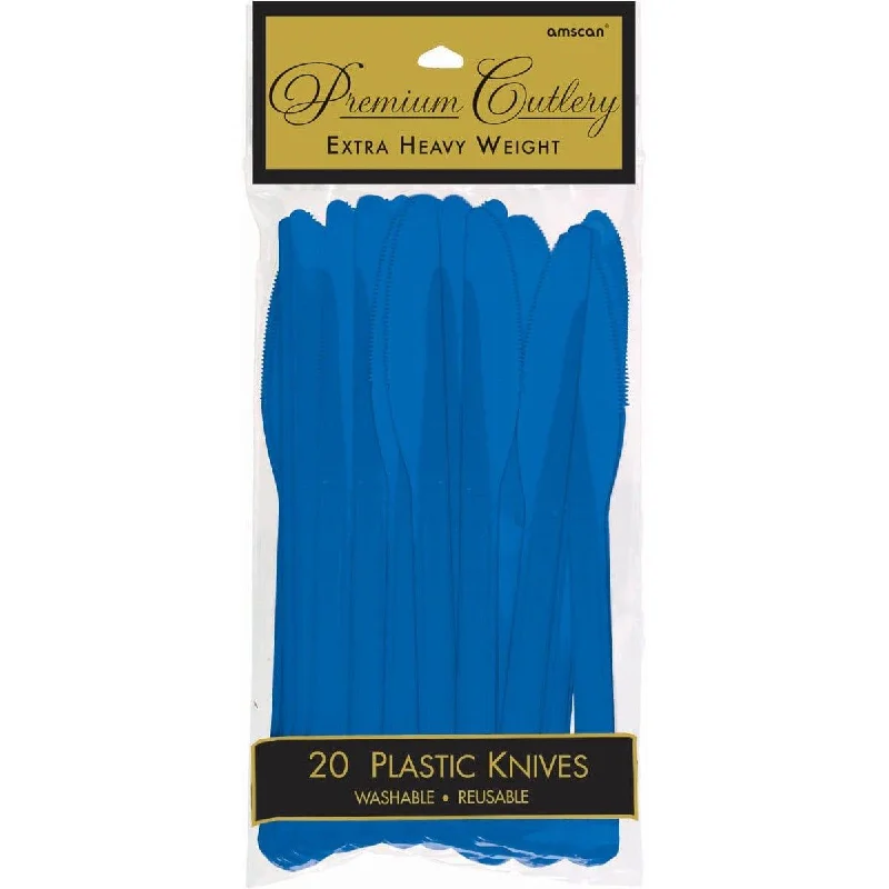 Elegant blue salad bowls-Plastic Knives - Royal Blue 20/pkg