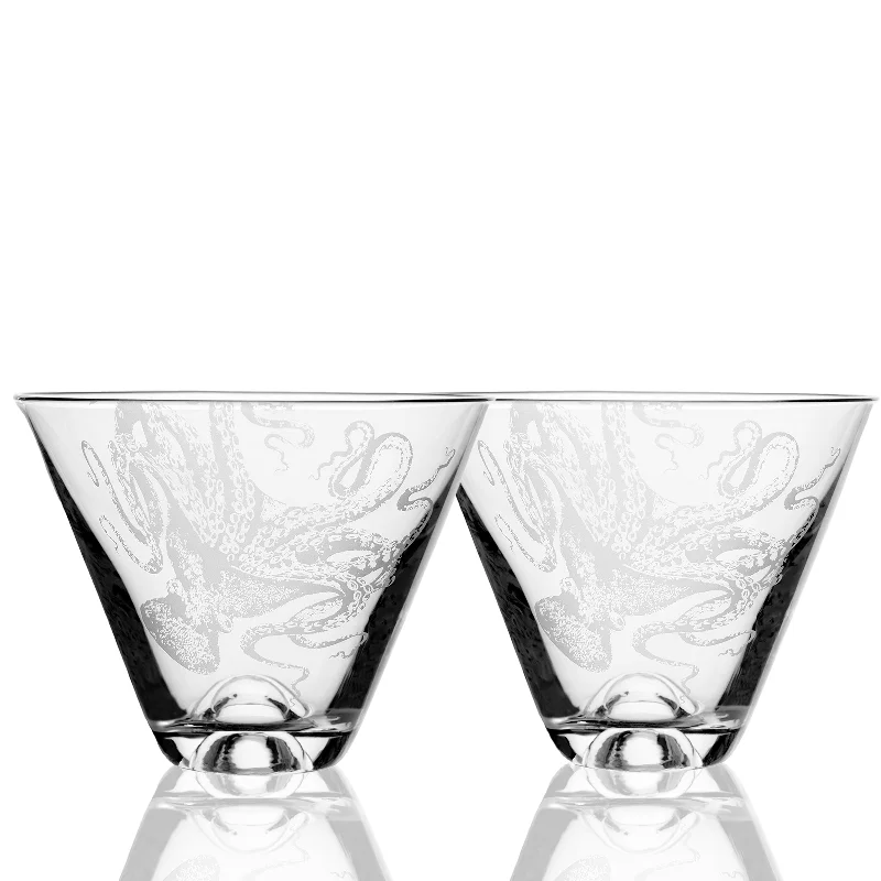 Small espresso cups for shots-Lucy Stemless Martini Glasses