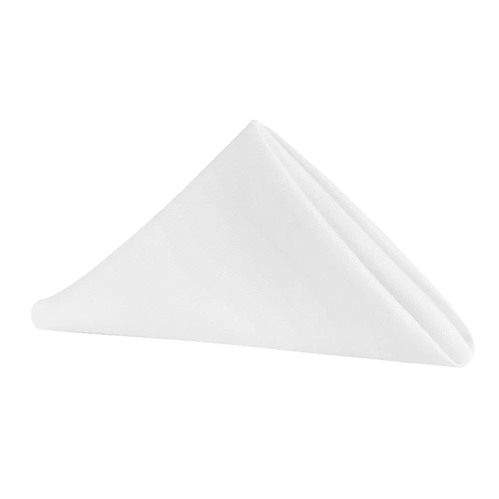 Frosted glass serving dishes-Economy Polyester Napkin 20"x20" - White