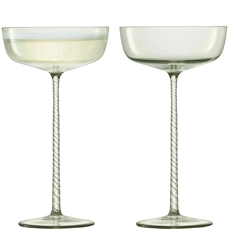 Clear acrylic cups for picnics-Champagne Theatre Set of 2 Saucers - 190ml; Smoke Grey