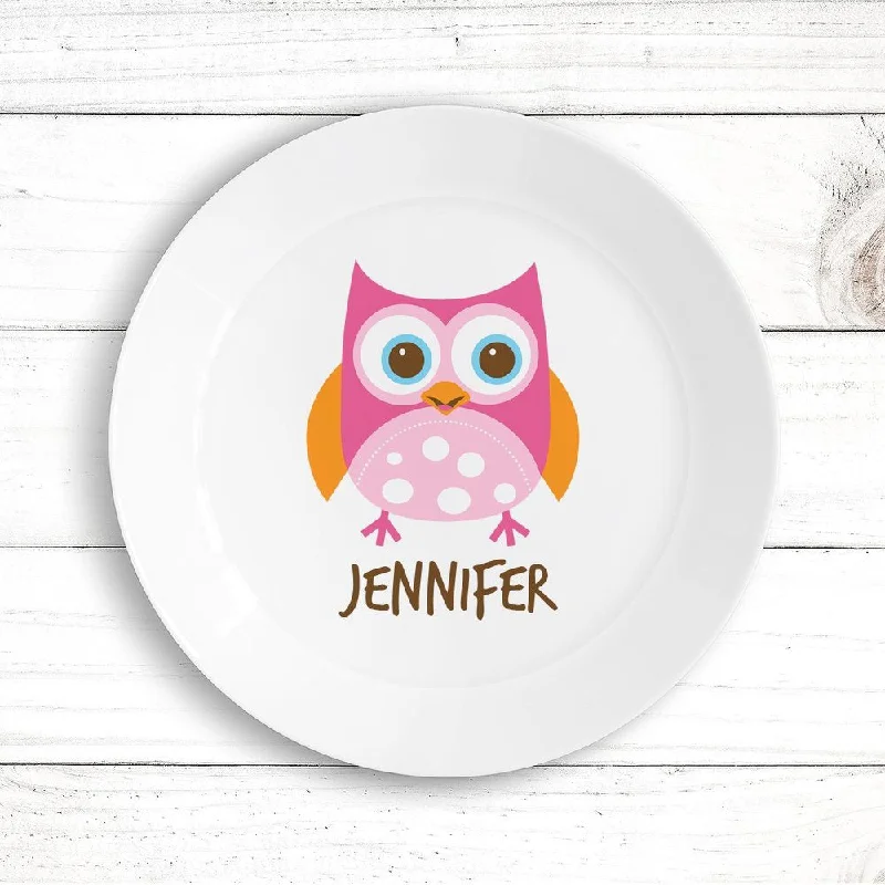 Heavy-duty plastic forks-Owl Kids Plate