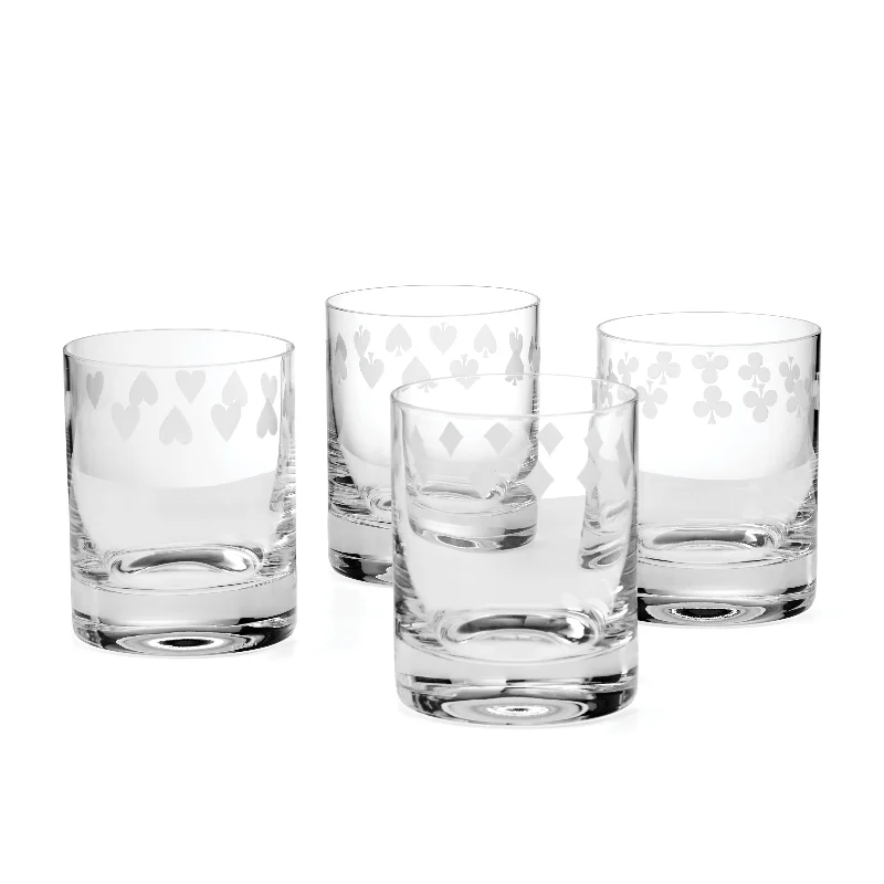 Vintage glass juice cups-Tuscany Classics DOF 4-Piece Playing Card Suit Set