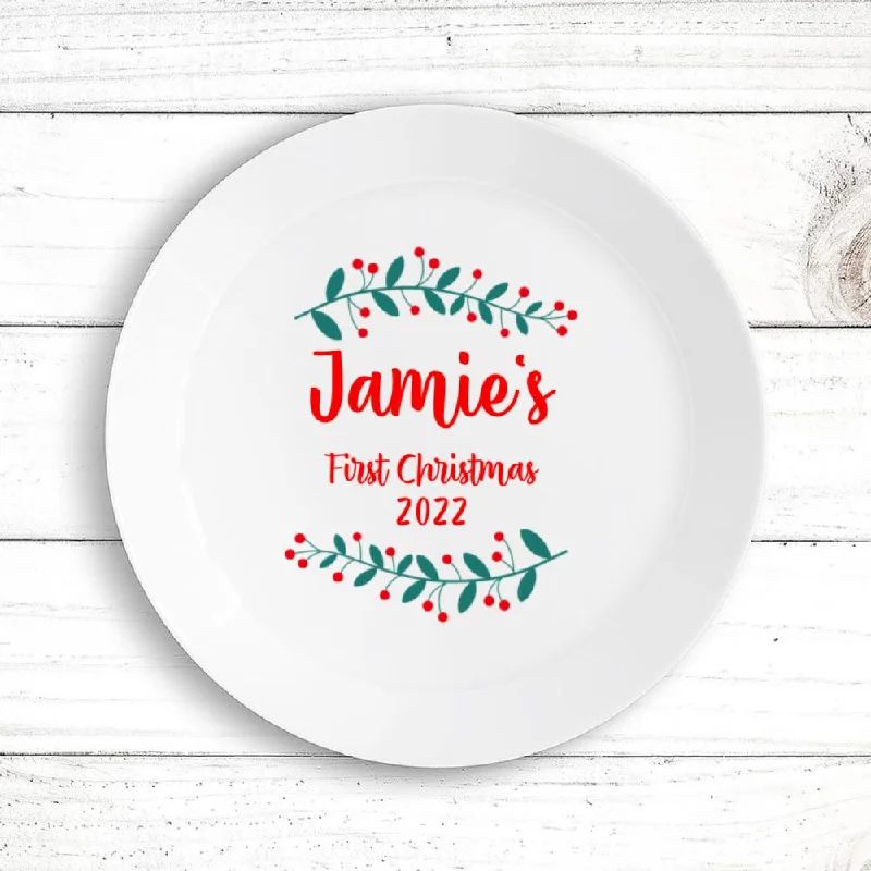 Modern bamboo serving trays-1st Christmas Plate