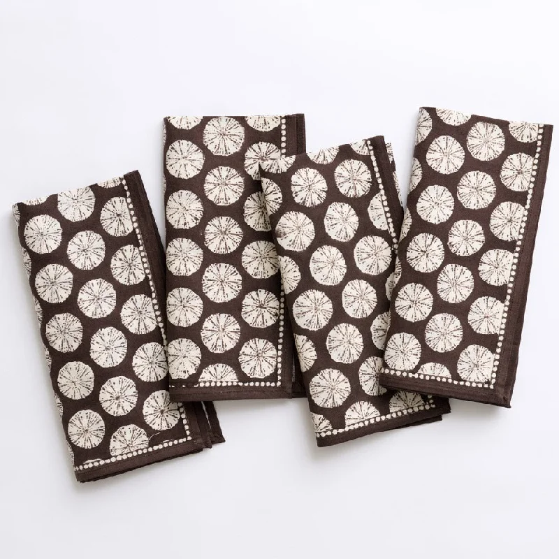 Modern bamboo serving trays-India Hicks Home Sea Biscuit Chocolate Napkin | Set of 4