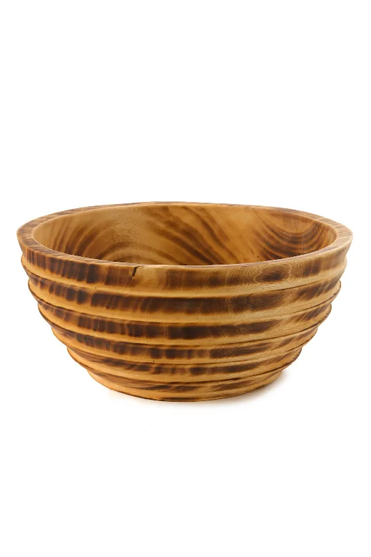 Heavy-duty glass baking dishes-Hand Carved <i>Bee Hive</i> Jacaranda Wood Serving Bowl