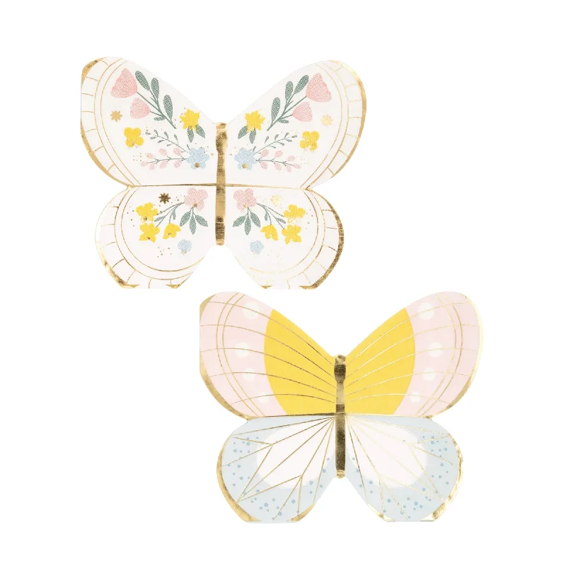 Designer glass water pitchers-Springtime Butterfly Dessert Napkins 18ct