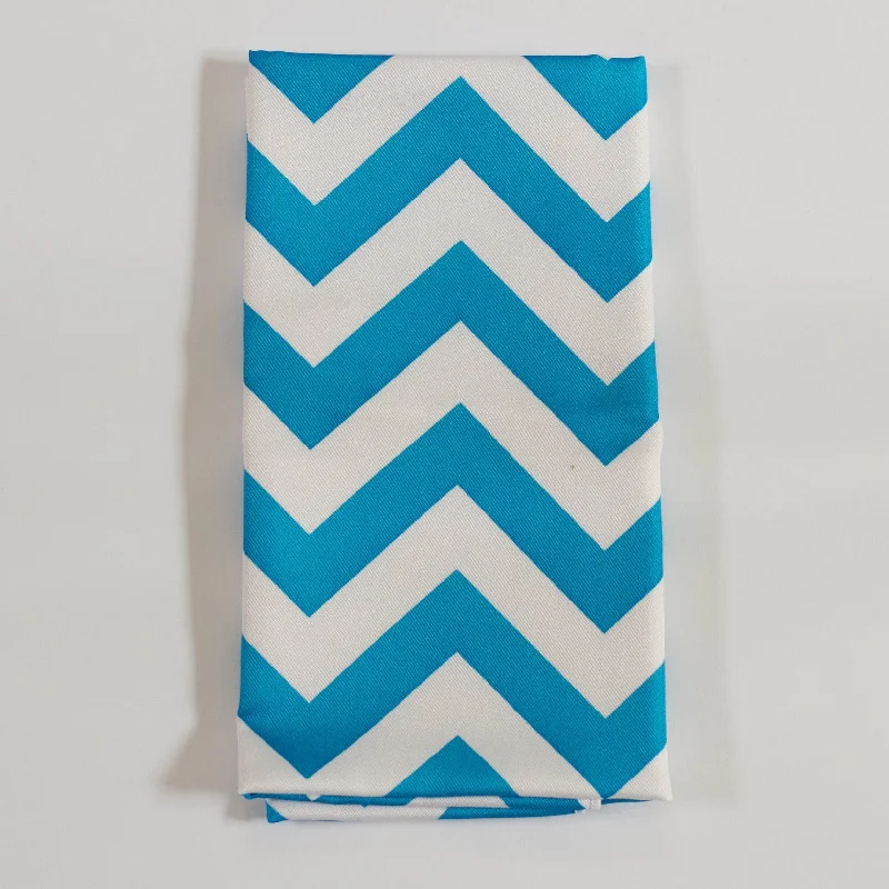 Portable plastic picnic sets-Turquoise Chevron Napkin