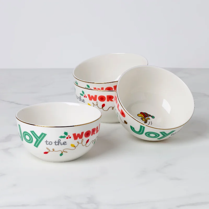 Stylish copper serving bowls-Snoopy Christmas All-Purpose Bowls, Set of 4