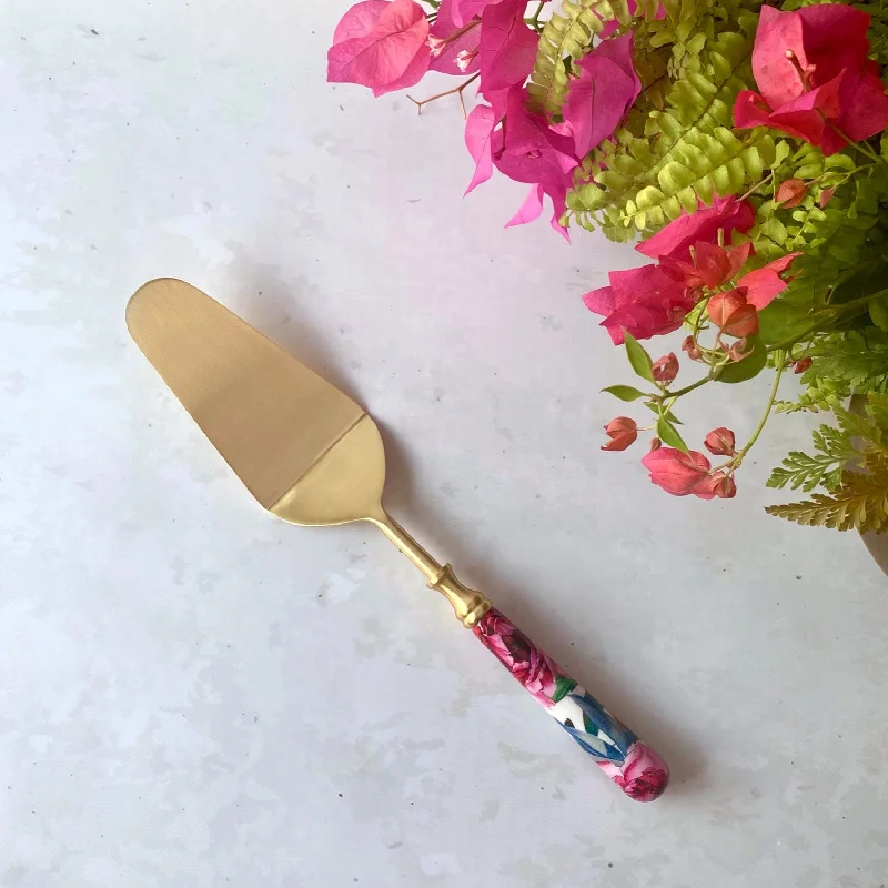 Retro polka dot bowls-Single Cake Server - Tudor Blooms