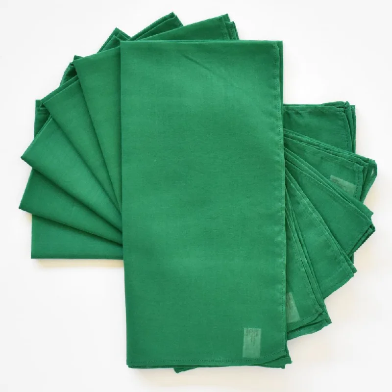 Lightweight bamboo cutlery-Lisa Corti Bottle Green cotton organza napkins set of 6