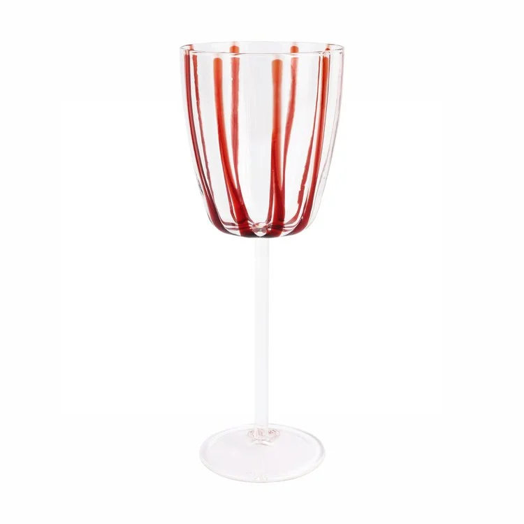 Insulated toddler training cups-Nuovo Stripe Red Wine Glass