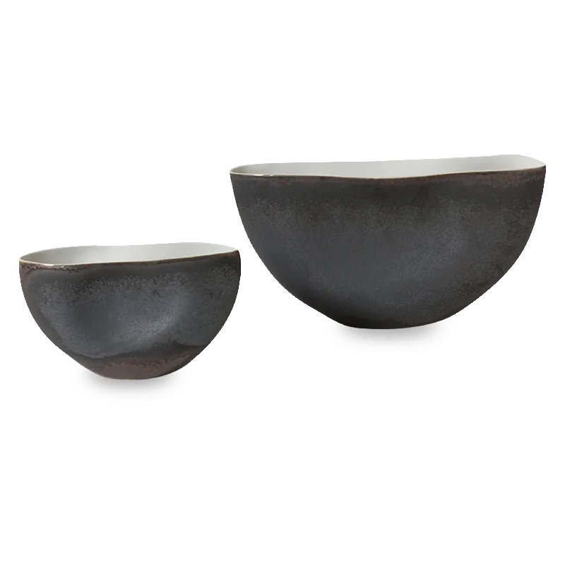 Vintage ceramic serving bowls-Oxus Pinched Bowl