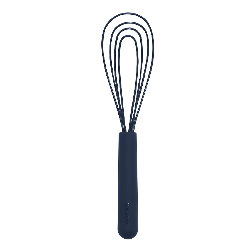 Portable camping utensil sets-Platinum Silicone Flat Whisk | Navy