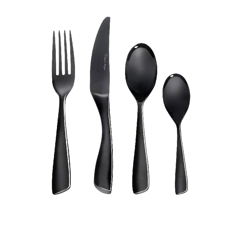 Handmade clay soup bowls-Stanley Rogers Soho 24 Piece Cutlery Set Onyx