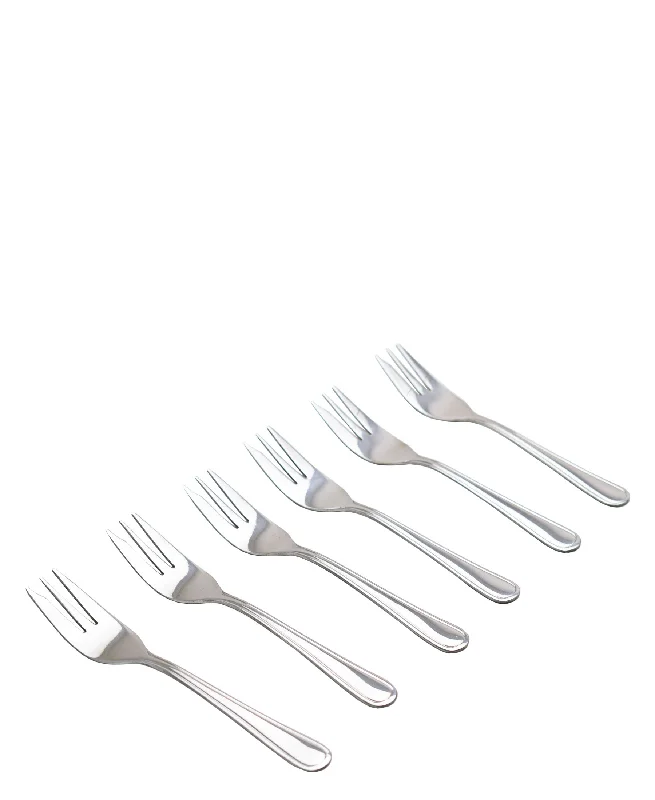 Microwave-safe ceramic bowls-Kitchen Life Cake Forks 6 Piece - Silver