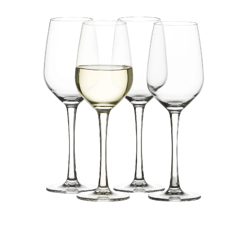 Minimalist glass latte mugs-Salisbury & Co Unbreakable White Wine Glass 384ml Set of 4