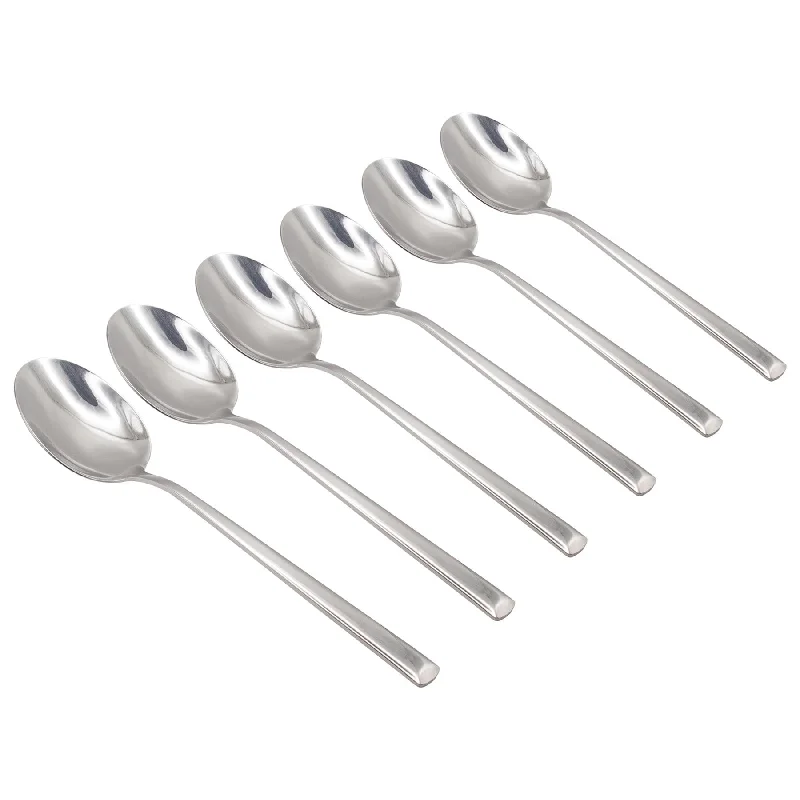 Luxury silver wine goblets-Tondo Stainless Steel Dessert Spoons - By Argon Tableware