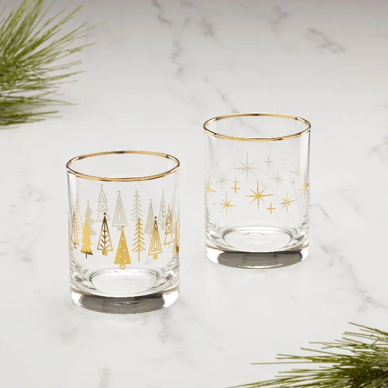 Minimalist glass coffee mugs-Tree DOF Cocktail Glasses, Set of 2