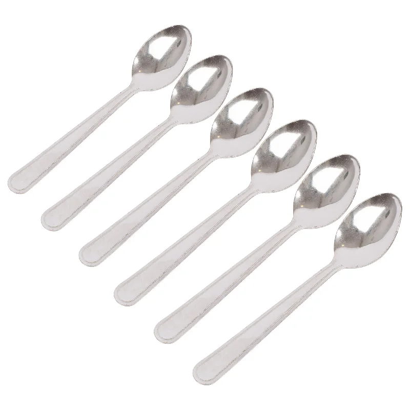 Sleek stainless steel knives-Stainless Steel Teaspoons - Pack of 6 - By Ashley