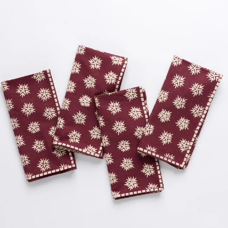 Minimalist white tableware sets-India Hicks Home Sparks Oxblood Napkin | Set of 4