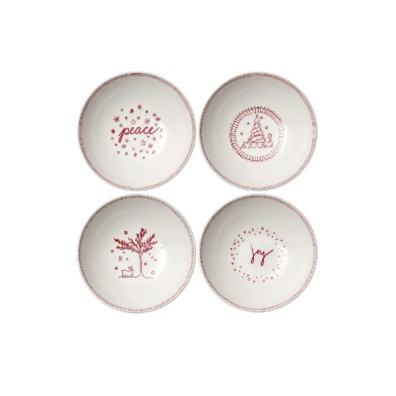 Dishwasher-safe melamine trays-ED Ellen DeGeneres Crafted by Royal Doulton Holiday Cereal Bowl 8" Set/4