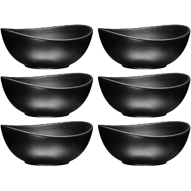 Designer crystal wine glasses-Bruntmor Ceramic Salad, Cereal And Pasta Bowls Set Of 6, Shallow Dinner Bowls That Are Oven, Microwave Oven And Dishwasher Safe