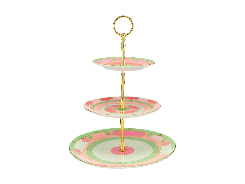 Stylish copper dinner plates-Maxwell & Williams Wicked Pink Goes Good With Green 3 Tiered Cake Stand Glinda Gift Boxed