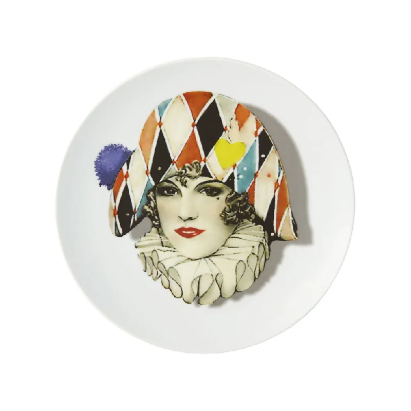 Microwave-safe glass dishes-Love Who You Want Dessert Plate Miss Harlequin