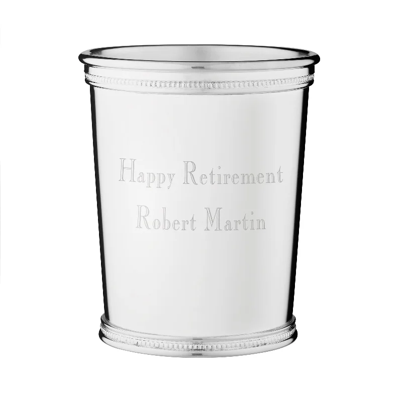 Outdoor stainless steel tumblers-Personalized Silverplated Kentucky Julep Cup