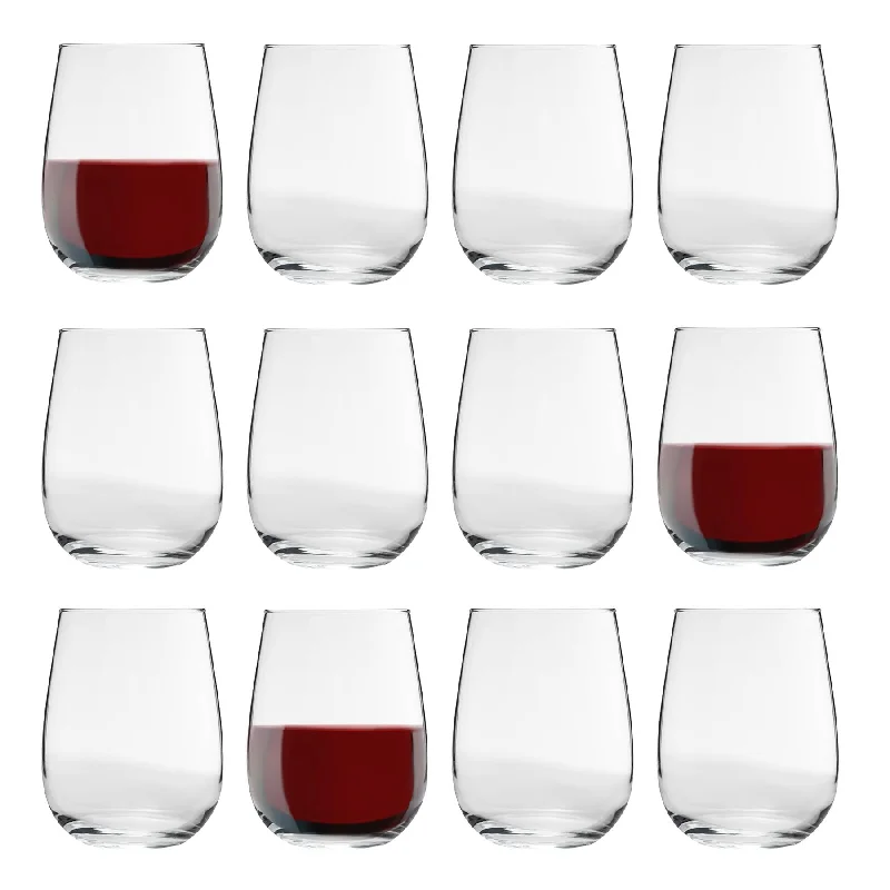 Reusable straw tumblers for drinks-475ml Corto Stemless Wine Glasses - Pack of 12 - By Argon Tableware