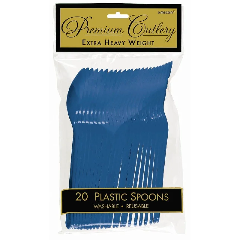 Vintage etched glass pitchers-Plastic Spoons - Royal Blue 20/pkg