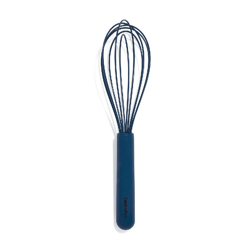 Sleek black dinner plates-Platinum Silicone Whisk | Navy