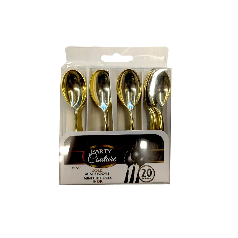 Elegant porcelain dinner plates-Gold Premium Quality Mini Spoons, 20 Count