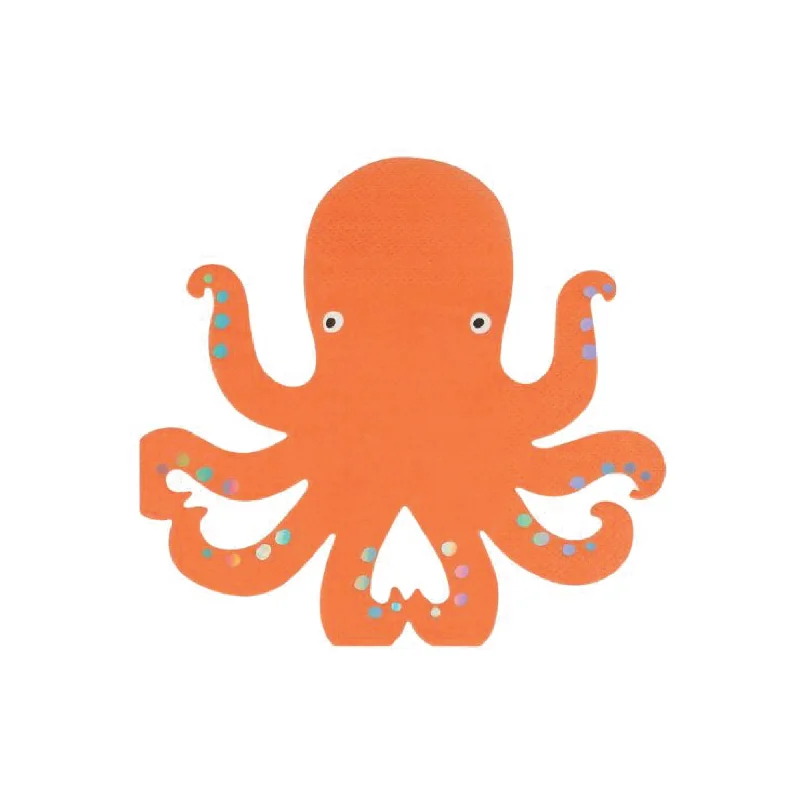 Outdoor melamine picnic plates-Octopus Lunch Napkins 16ct