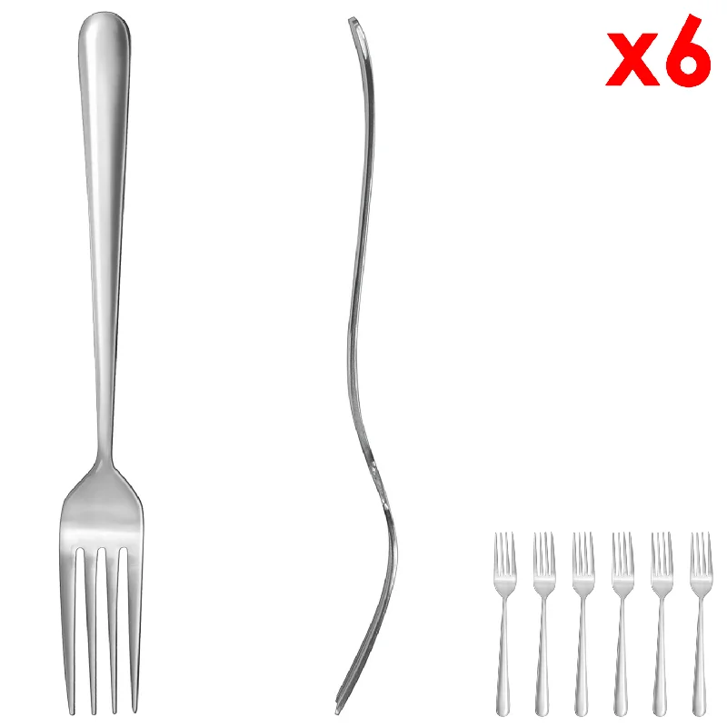 Minimalist bamboo dinner plates-6-Pcs Fork Set (8.5")