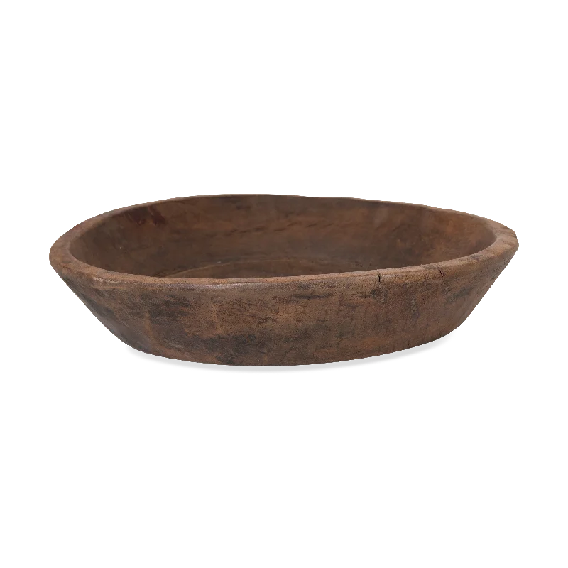 Compact camping dinnerware-Reclaimed Wooden Bowl