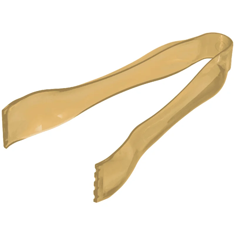 Festive holiday tableware sets-Gold PET Plastic Mini Tongs, 1 Count